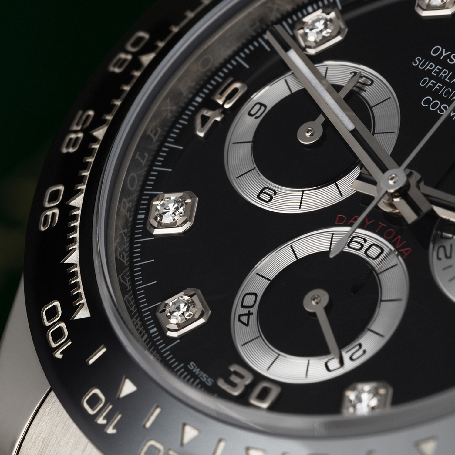 【National Day Clearance❤Today only 499】Rolex Daytona White Gold Black Dial Oysterflex Strap 116519LN-0025 Unworn