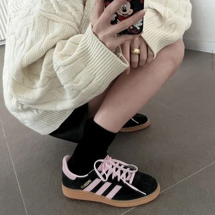 adidas スニーカー 【関税-送料込み】ADIDAS W HANDBALL SPZL BLACK PINK IE5897(6)