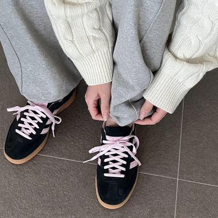 adidas スニーカー 【関税-送料込み】ADIDAS W HANDBALL SPZL BLACK PINK IE5897(10)