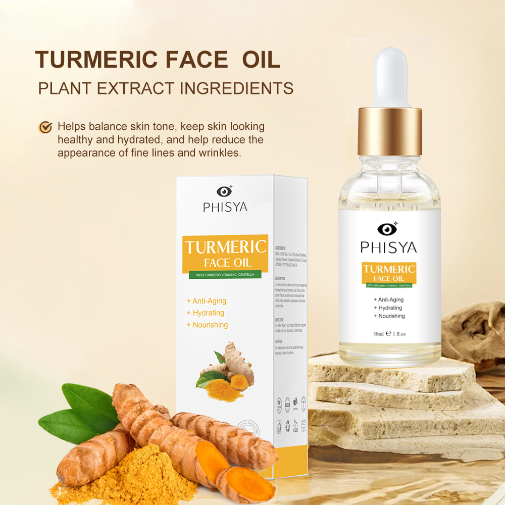 PHISYA Organic Turmeric Oil Moisturizing Nourishing Skin Firming Anti Aging Wrinkles Removal Best Seller Face Oil