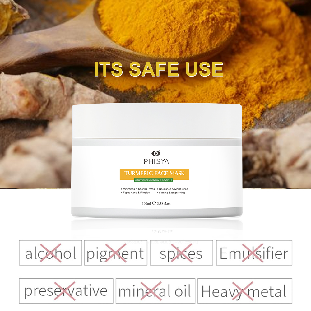 PHISYA Organic Turmeric Mud Facial Mask Moisturizing Nourishing Skin Firming Anti Aging Wrinkles Removal Magic Mask