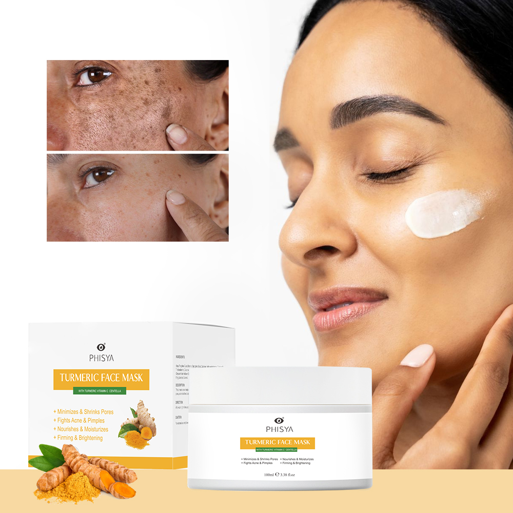 PHISYA Organic Turmeric Mud Facial Mask Moisturizing Nourishing Skin Firming Anti Aging Wrinkles Removal Magic Mask