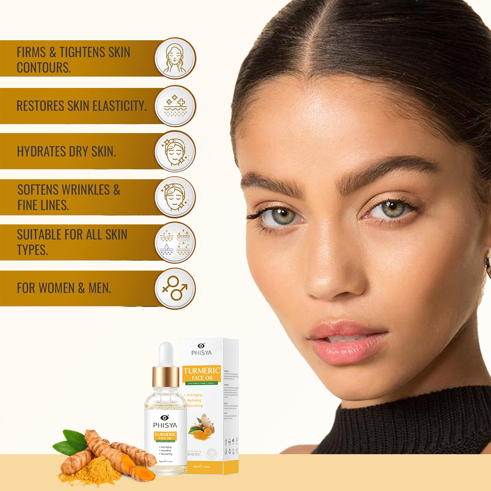 PHISYA Organic Turmeric Oil Moisturizing Nourishing Skin Firming Anti Aging Wrinkles Removal Best Seller Face Oil