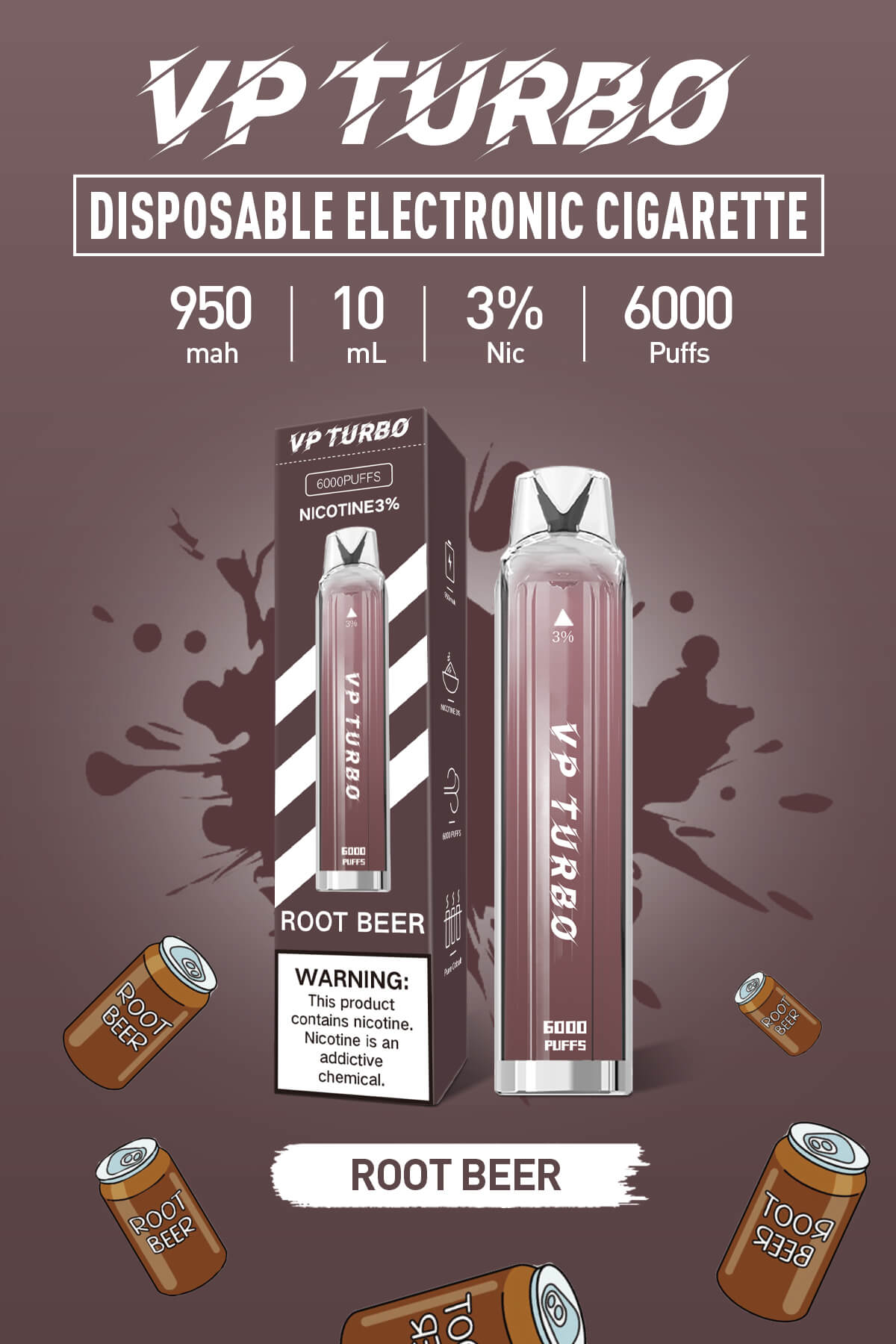 VP TURBO發光棒 6000口拋棄式 一次性霧化桿