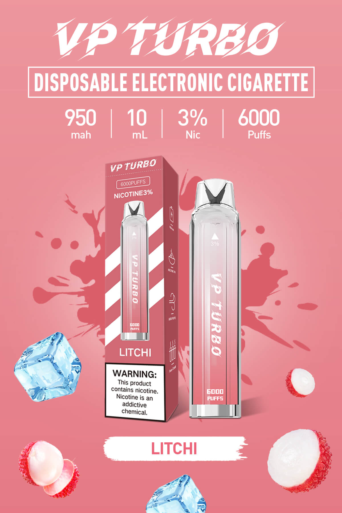 VP TURBO發光棒 6000口拋棄式 一次性霧化桿