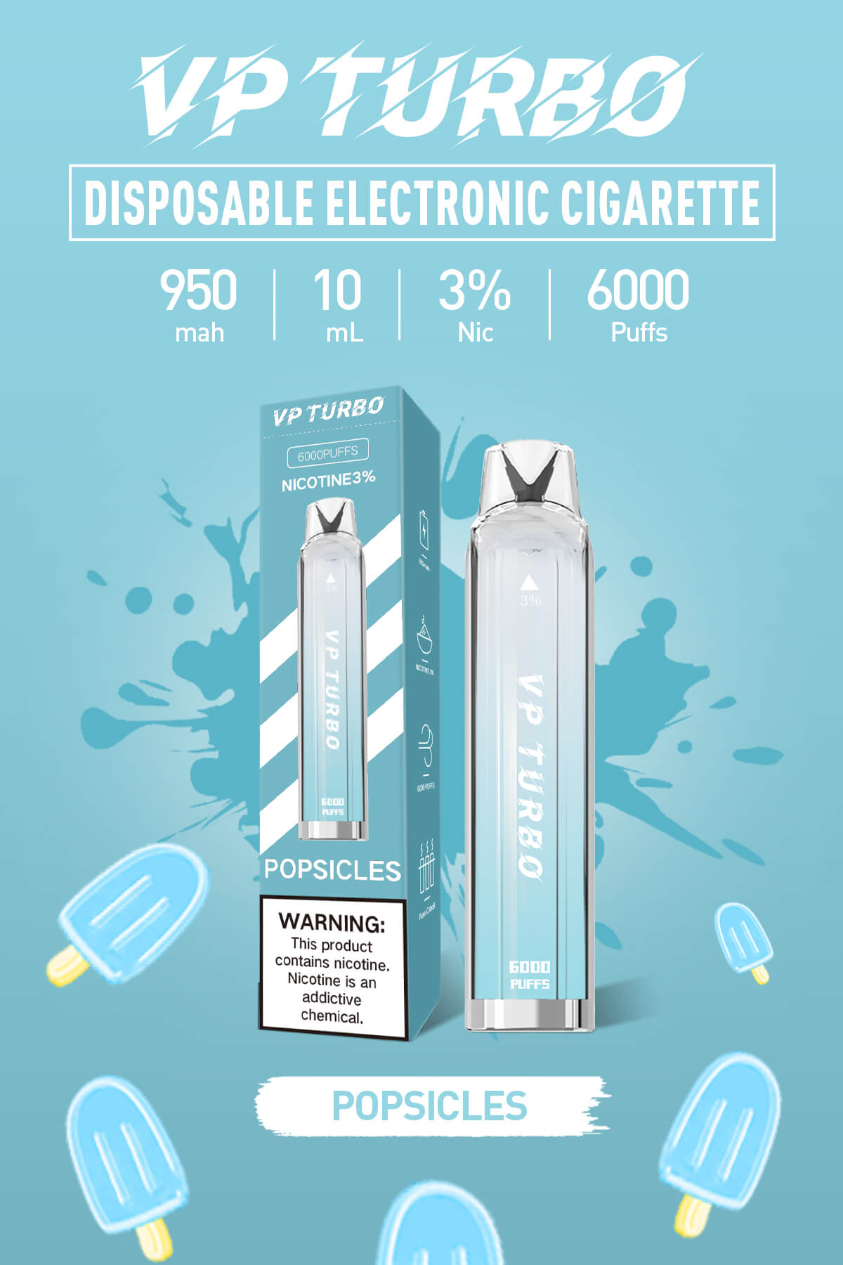 VP TURBO發光棒 6000口拋棄式 一次性霧化桿