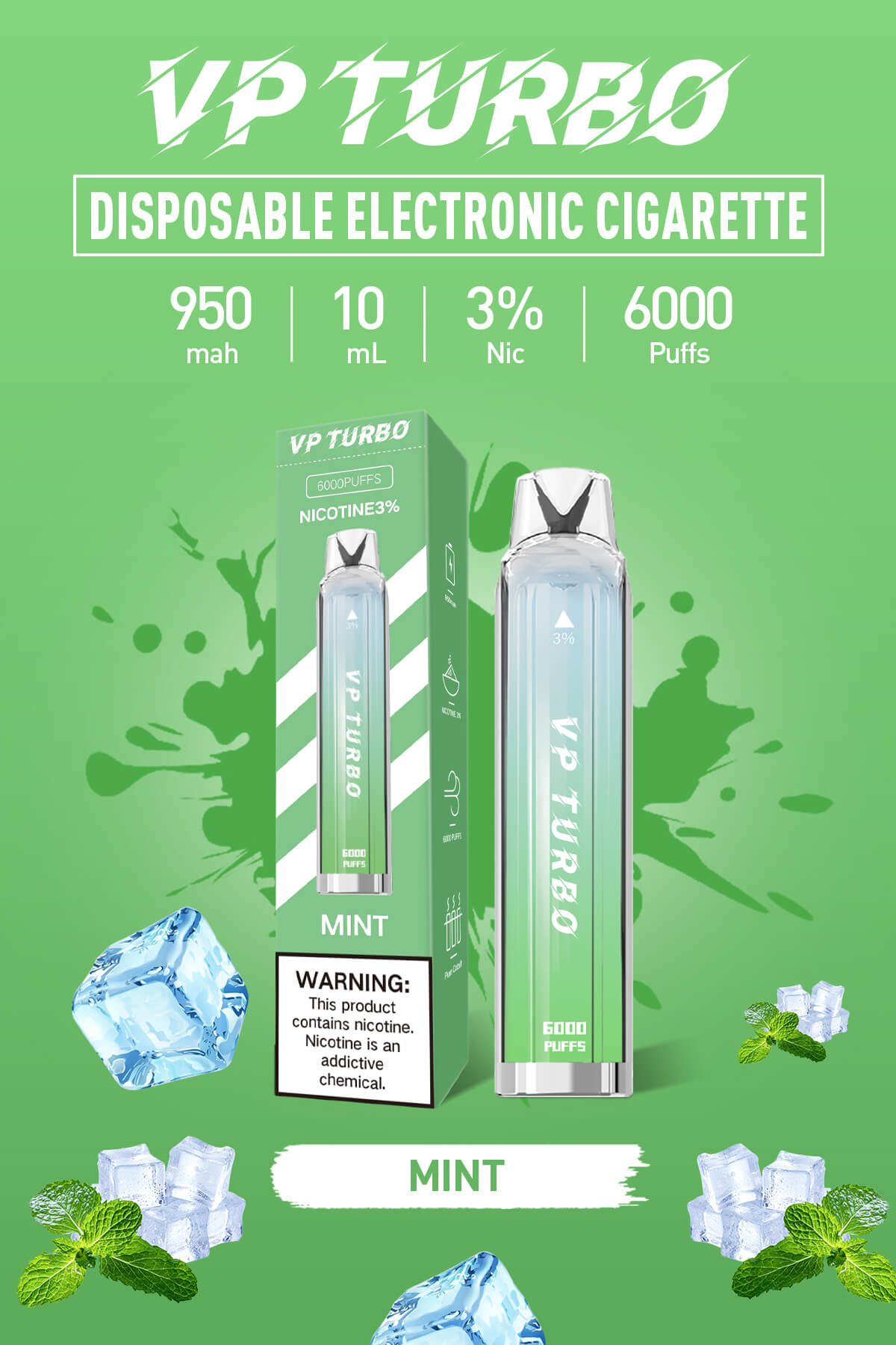 VP TURBO發光棒 6000口拋棄式 一次性霧化桿