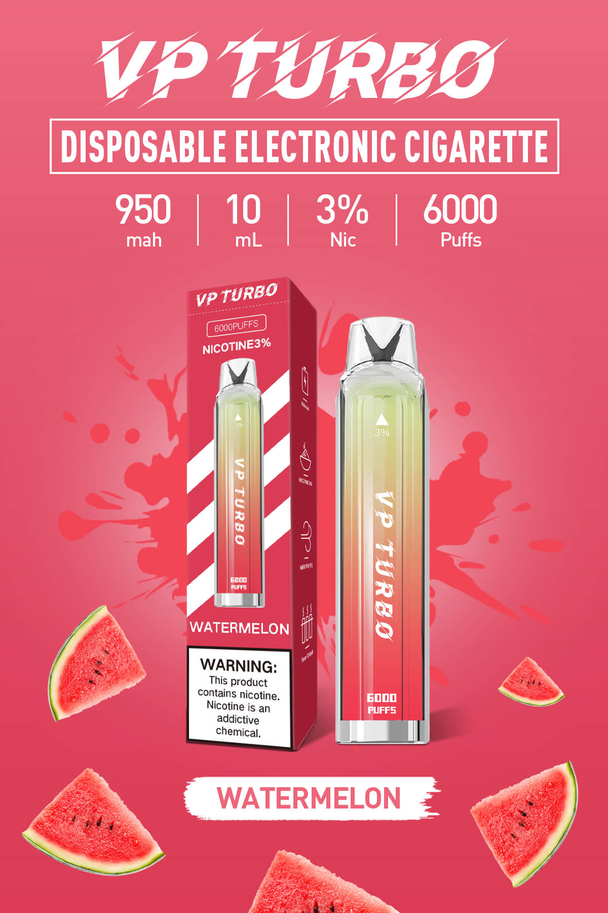 VP TURBO發光棒 6000口拋棄式 一次性霧化桿