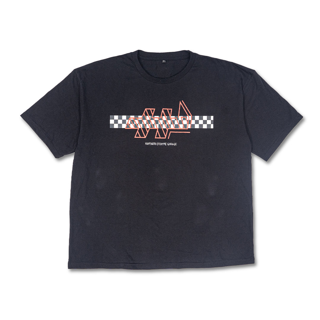 "DENIMITUP" Cheqered flag - Black tee - Baju Kaos
