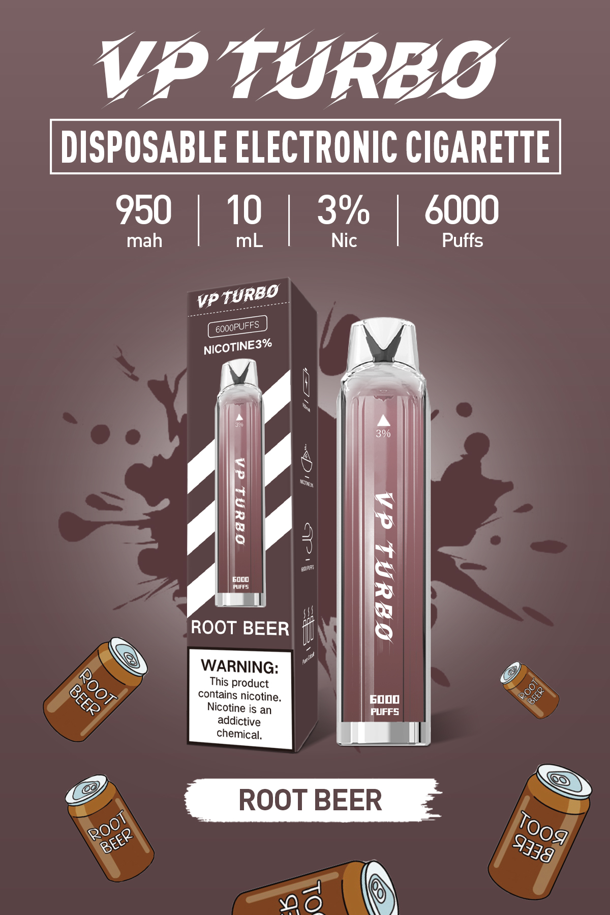 新品預售 VP TURBO一次性6000口 不可充電