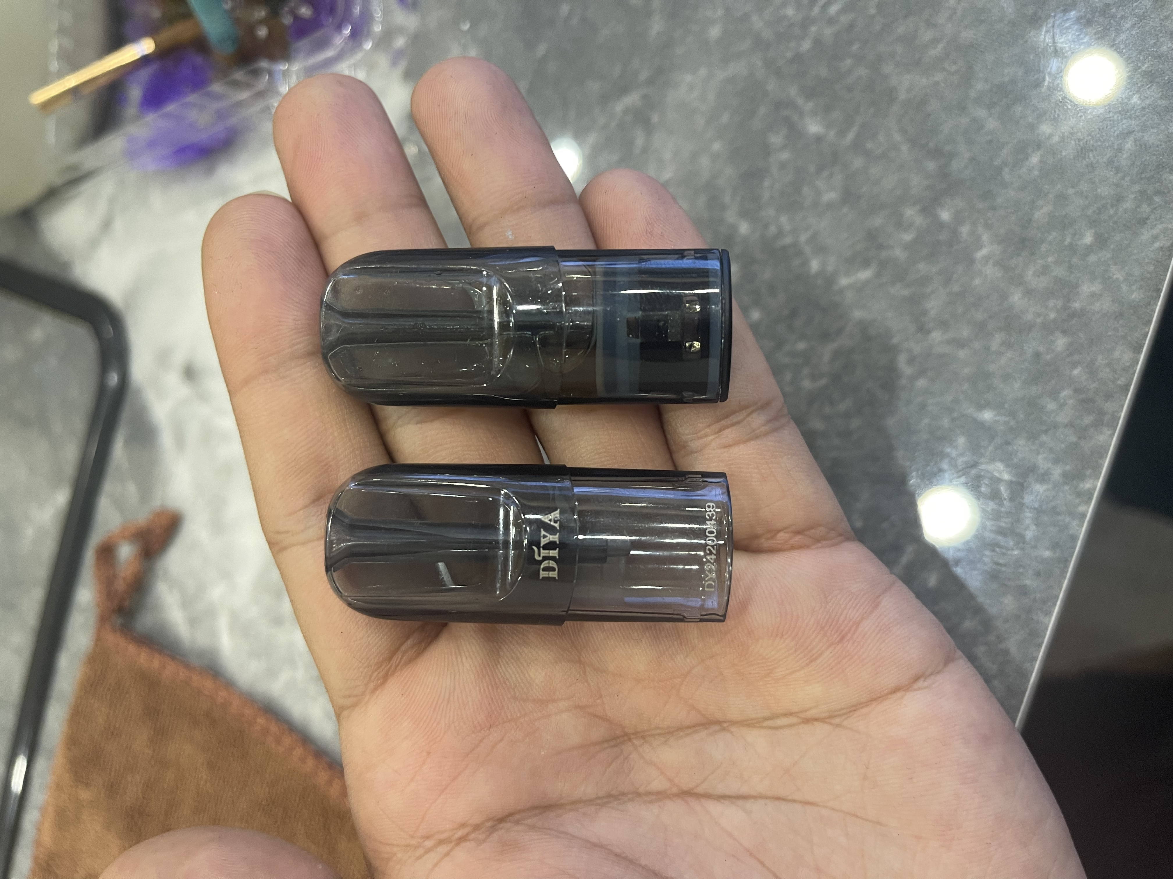 diya上下分離式空煙彈 diya茶色半透明空煙彈 通配一代主機 可注酒精甘油不漏油，麻醉適用 100入組