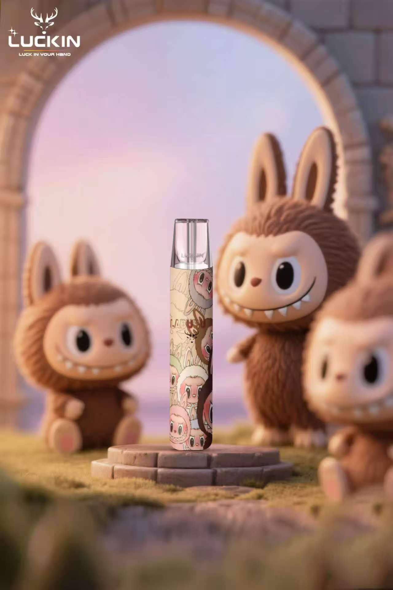 新品上市- LUCKIN 幸運一代主機 泡泡馬特拉布布Labubu潮玩聯名款 兩段式 通配【一代SP2S KISS5 ILIA LANA等煙彈 】