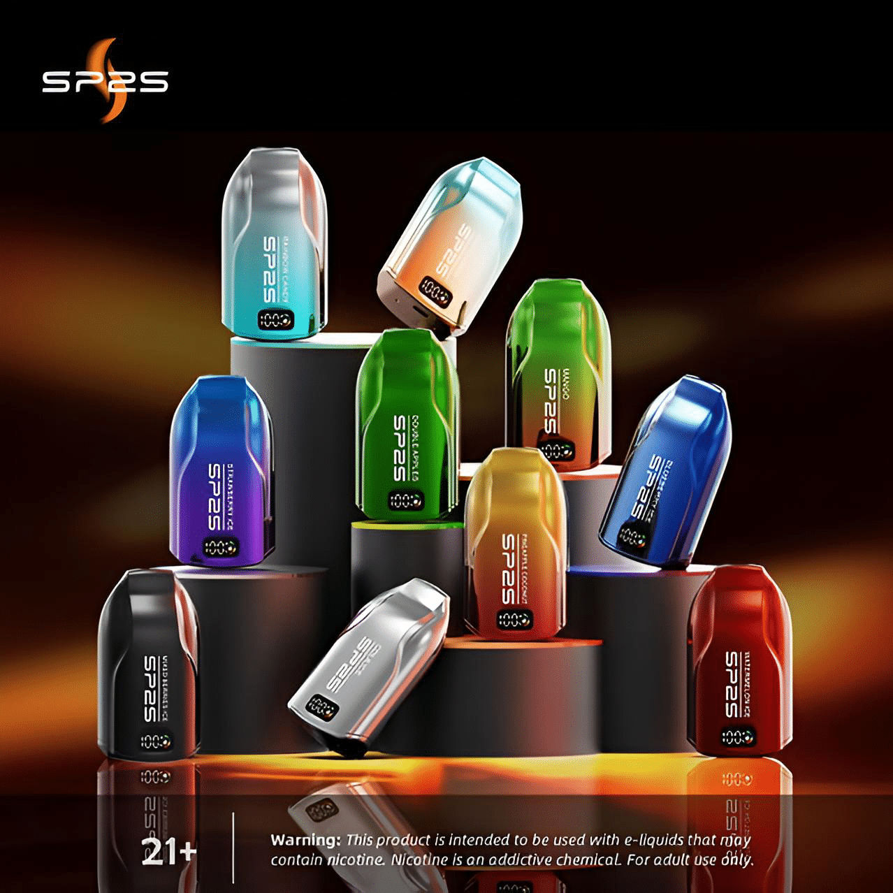 最新款SP2S拋棄式電子煙，sp2s12000口一次性電子煙，發光電量顯示屏，10ml超大容量煙油 30mg 台灣現貨