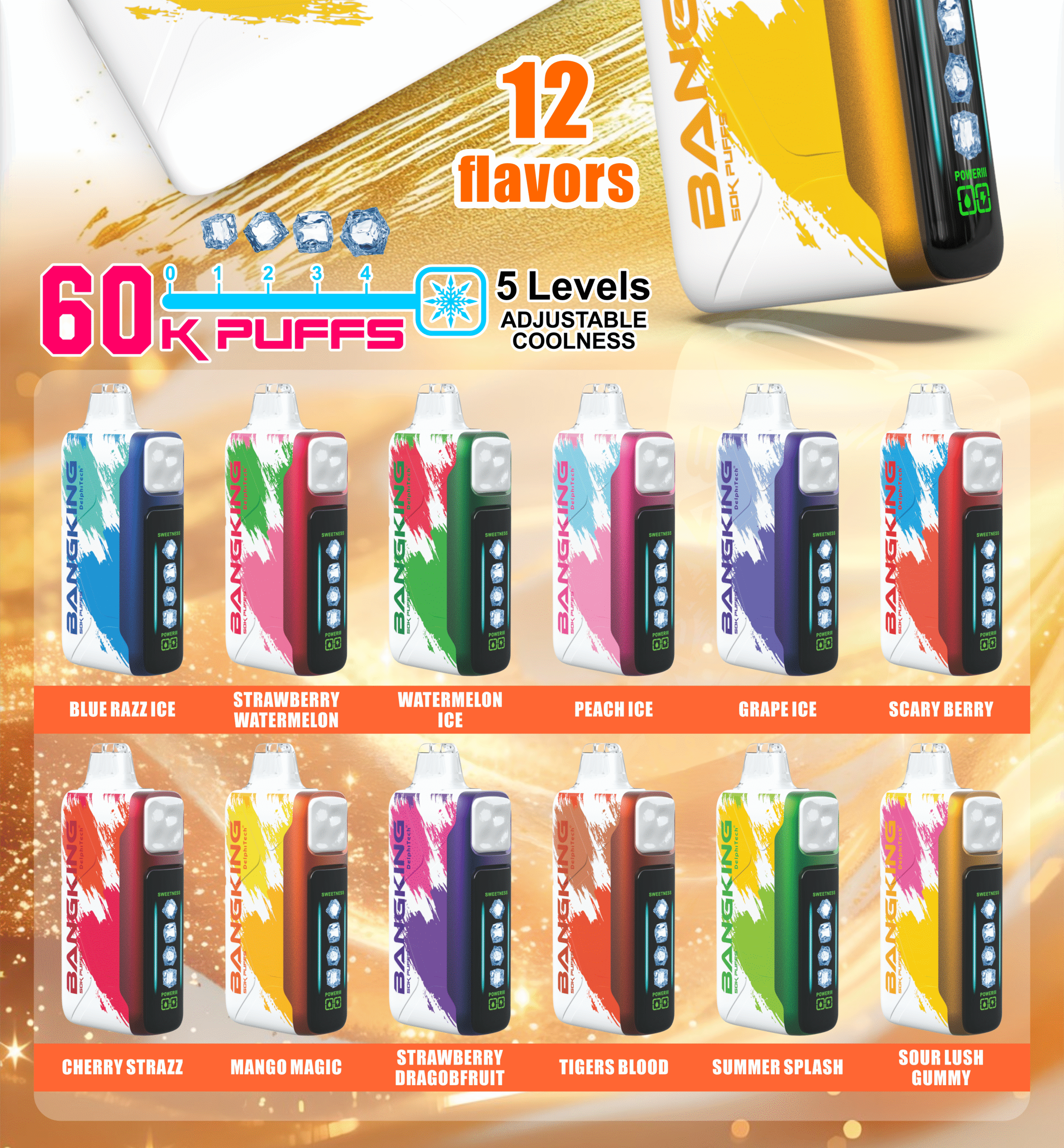 Bang king 60000口一次性拋棄式-5檔可調冰度  bang一次性電子煙-台灣現貨