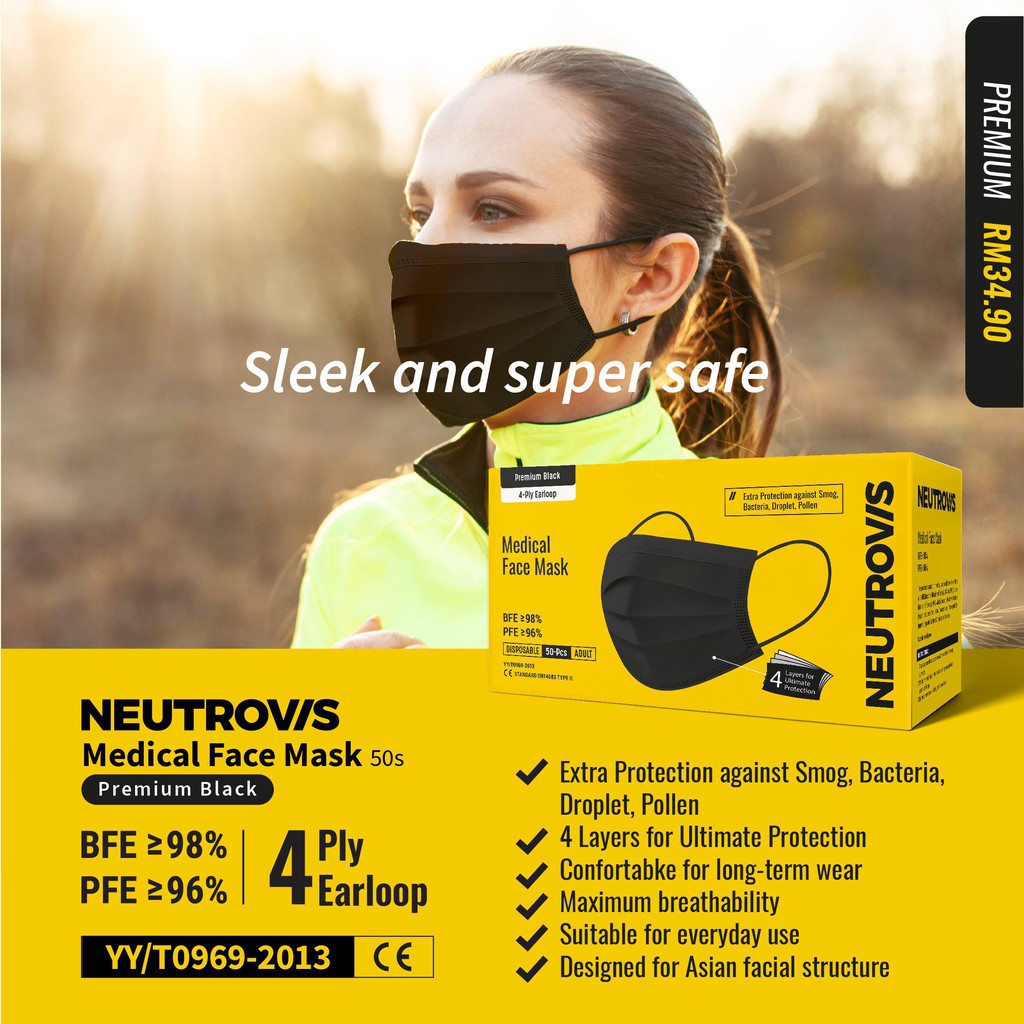 NEUTROVIS Premium Medical Face Mask 50's-Wholesale Office Stationery and Pantry Supply