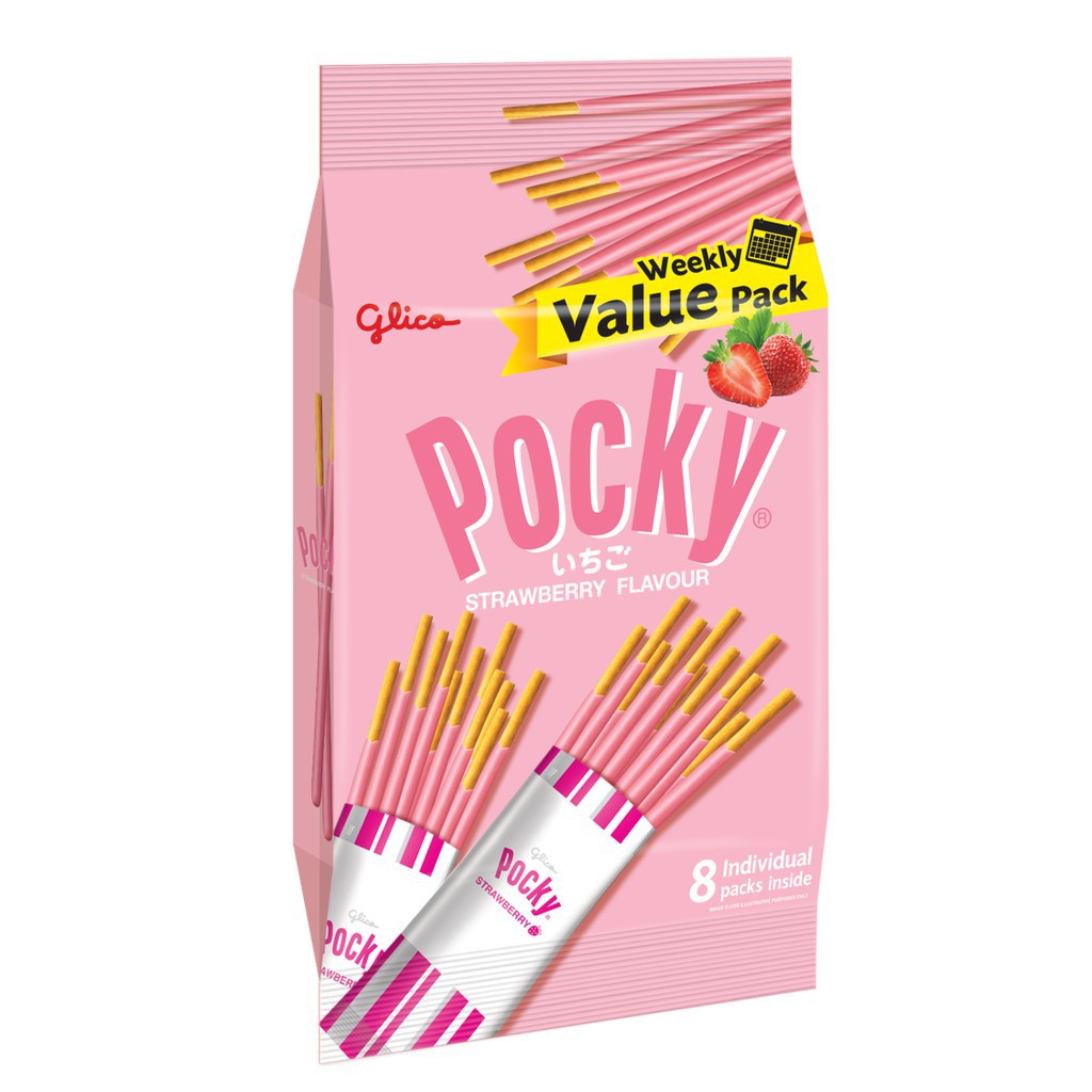 GLICO POCKY Biscuit Stick Value Pack 176G x 8'S-Wholesale Office Stationery and Pantry Supply