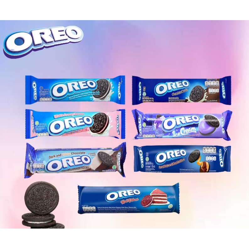 OREO Sandwich Cookies 133G  Original / Chocolate / Strawberry / Peanut Choc / Dark & White Choco / Ice Cream-Wholesale Office Stationery and Pantry Supply