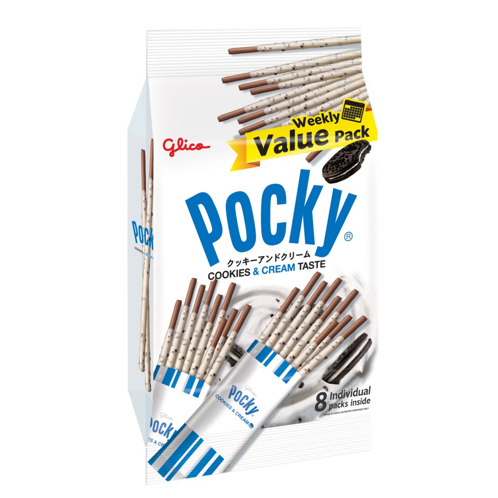 GLICO POCKY Biscuit Stick Value Pack 176G x 8'S-Wholesale Office Stationery and Pantry Supply