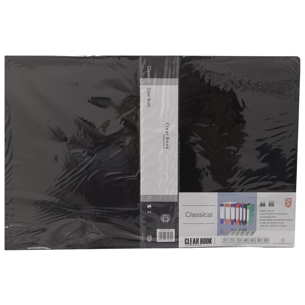 LION FILE NonRefill Clear Holder 20 Pages-Wholesale Office Stationery and Pantry Supply