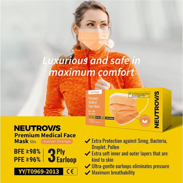 NEUTROVIS Premium Medical Face Mask 50's-Wholesale Office Stationery and Pantry Supply