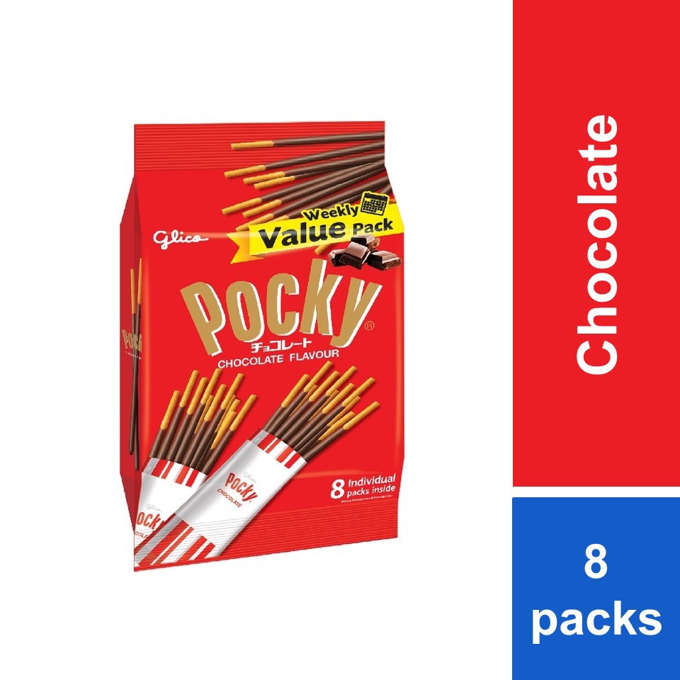 GLICO POCKY Biscuit Stick Value Pack 176G x 8'S-Wholesale Office Stationery and Pantry Supply