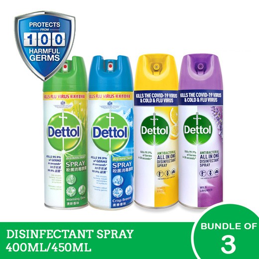 DETTOL Disinfectant Spray 450ml Morning Dew / Breeze / Lavendar / Lemon-Wholesale Office Stationery and Pantry Supply