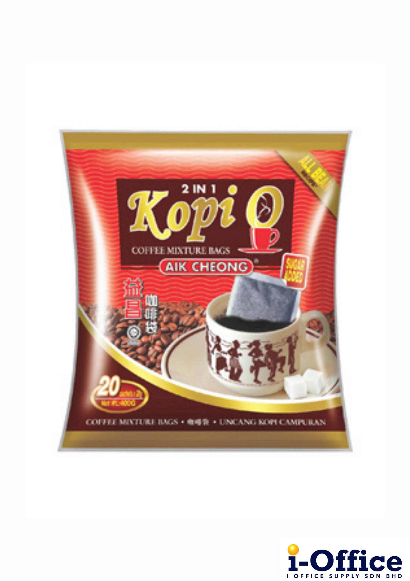 Aik Cheong Kopi O 2in1 Coffee Mixture Bag - 20s x 2g