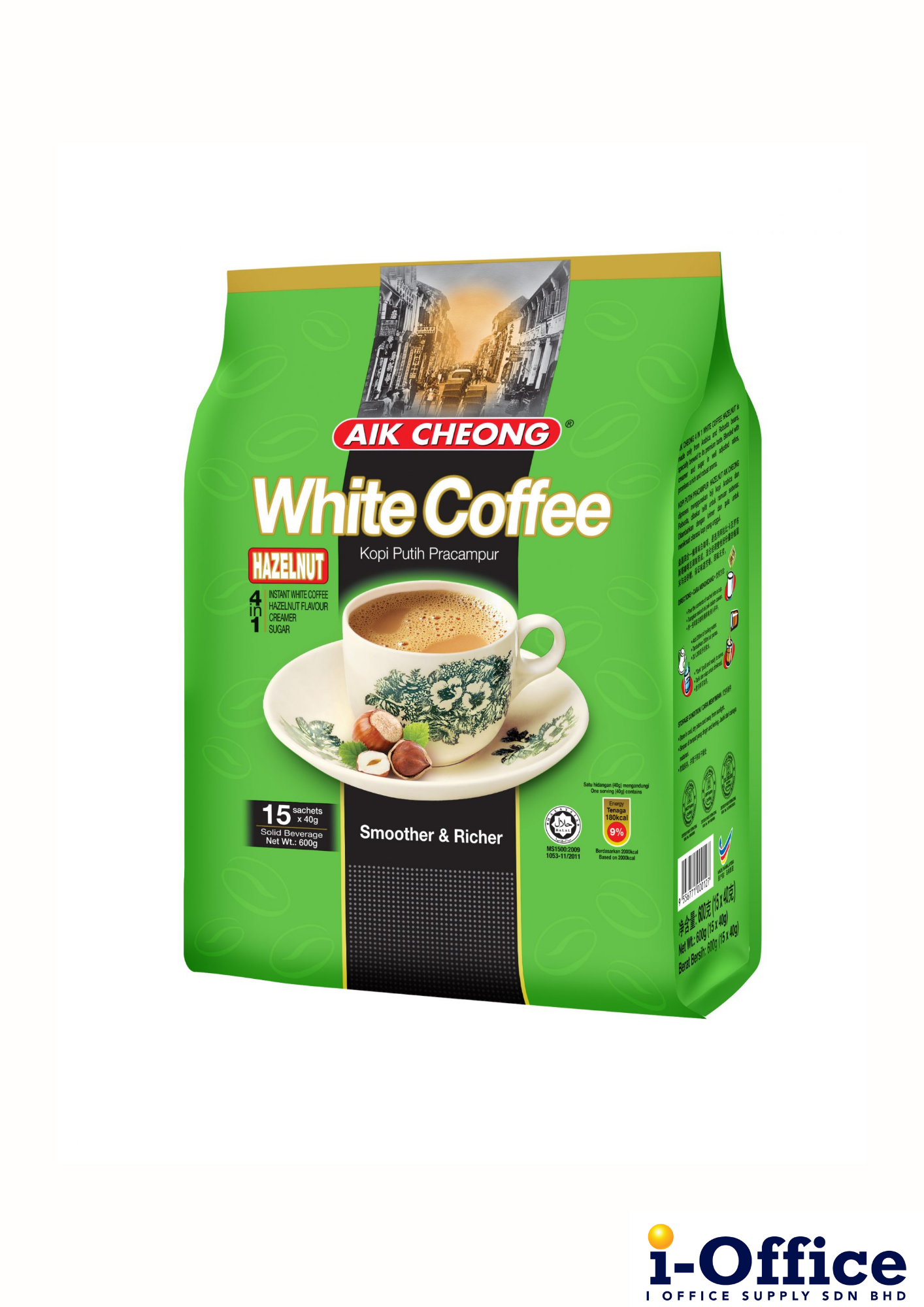 Aik Cheong 3in1 Hazelnut White Coffee - 15s x 40g