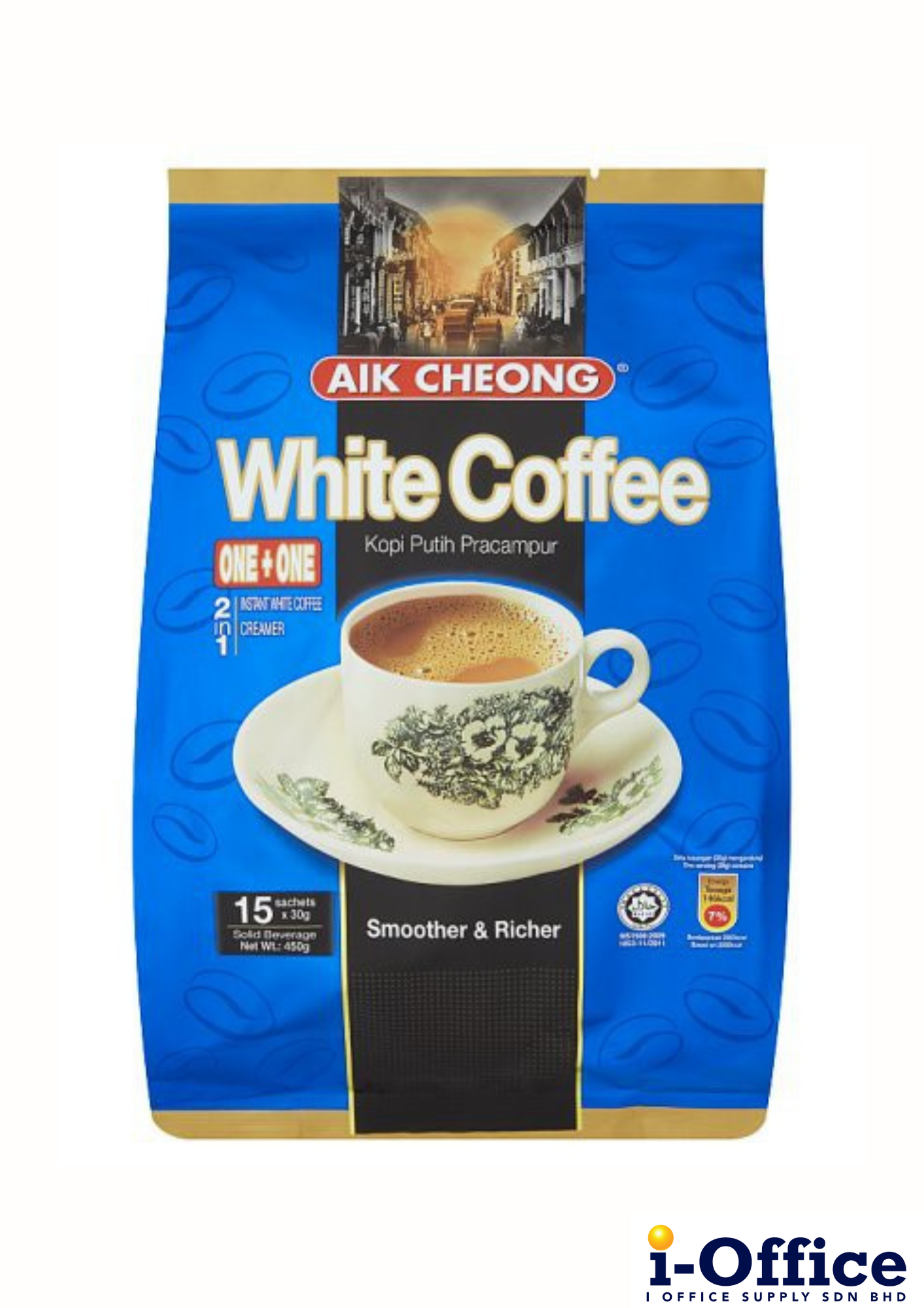 Aik Cheong 2in1 Instant White Coffee + Creamer - 15s x 30g