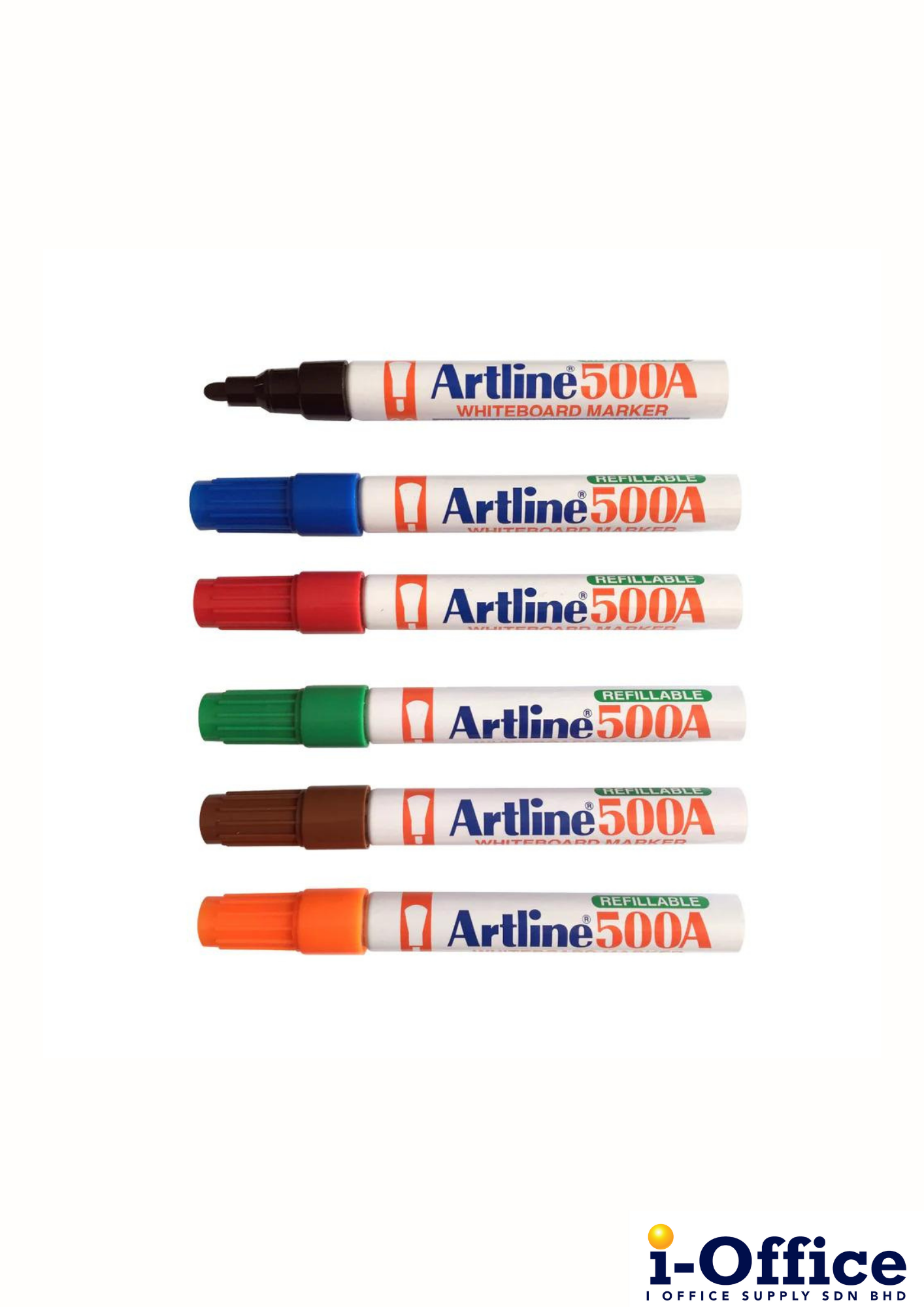 Artline 500A White Board Marker - Set of 6colours