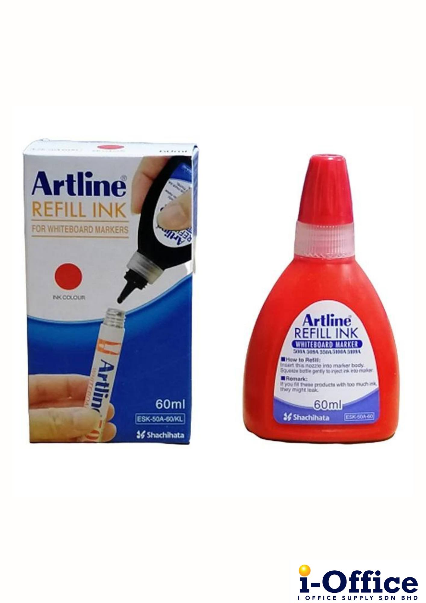 Artline White Board Refill Ink 60ml - Red