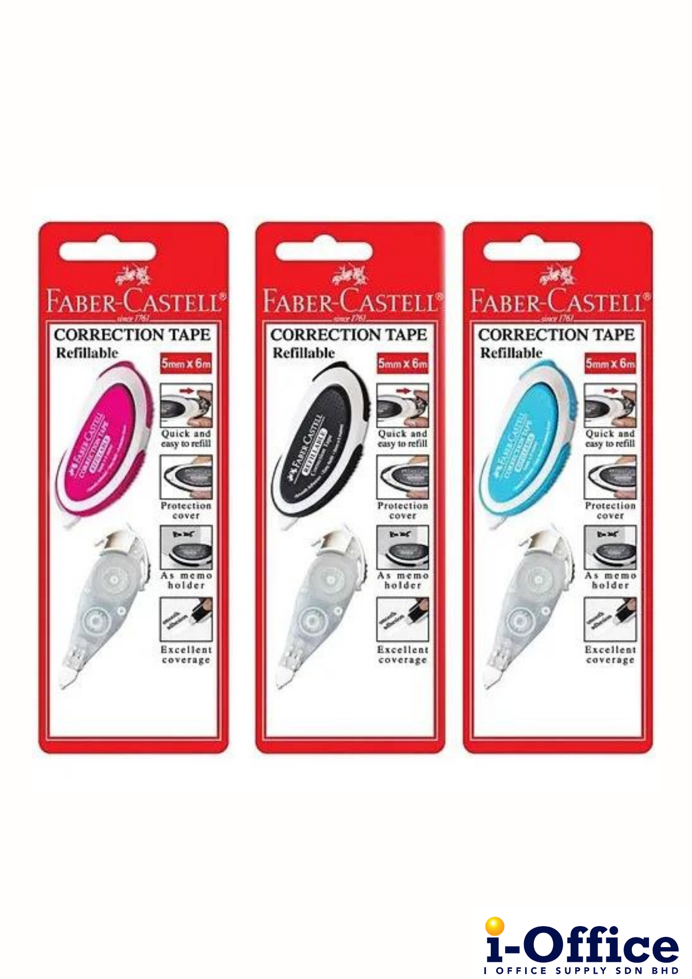 Faber Castell 169102 Correction Tape + Refill - 5mm x 6m