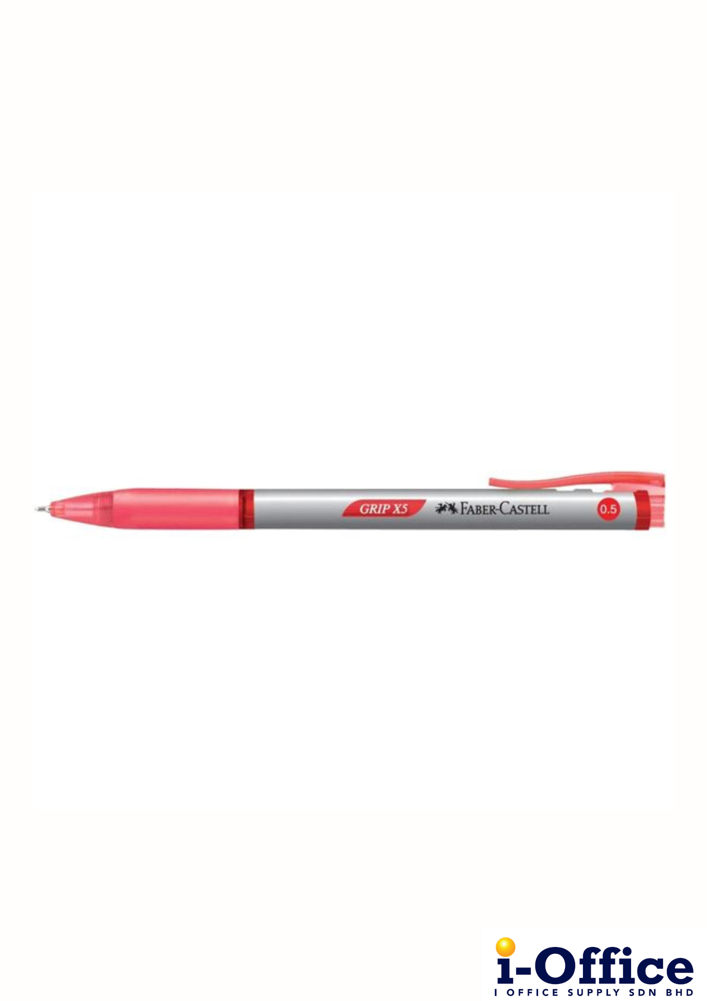 Faber-Castell Grip X5 Ball Pen - 0.5mm - Red