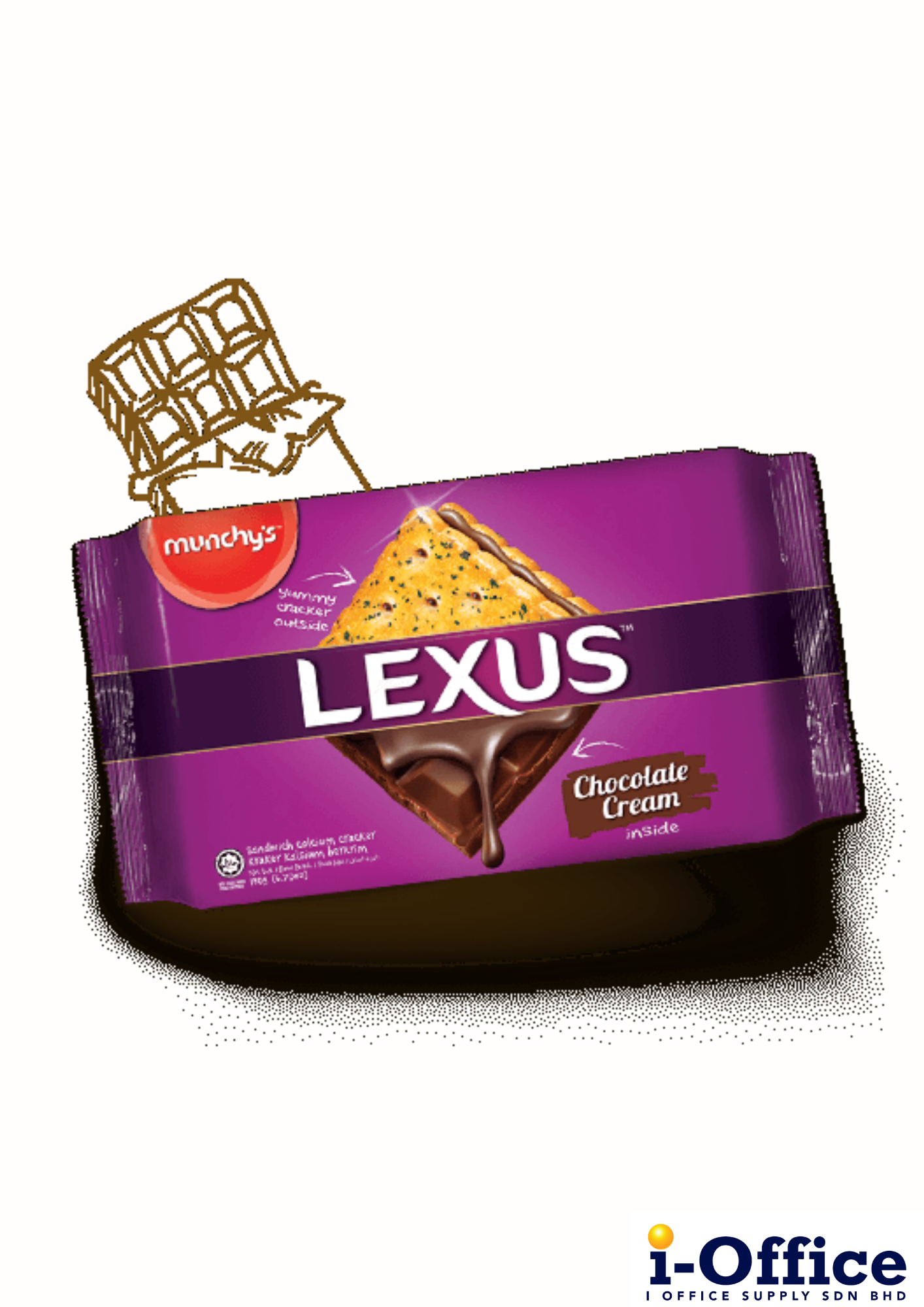 Munchy's Lexus Chocolate Cream Sandwich Calcium Crakcer 190g