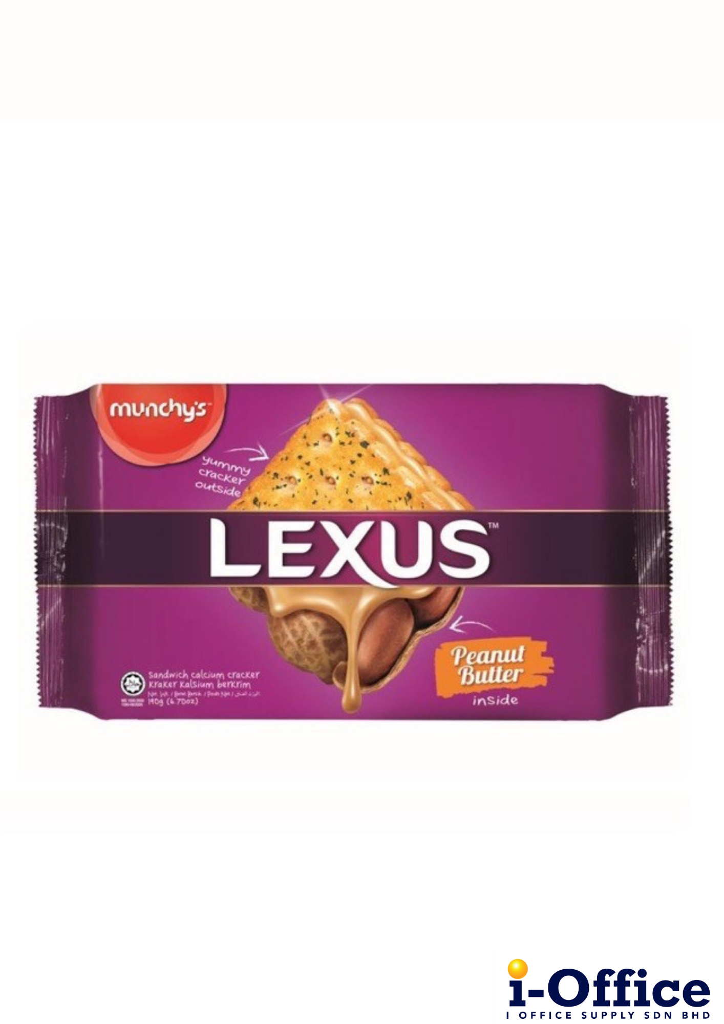 Munchy's Lexus Peanut Butter Cream Sandwich Calcium Crakcer 190g