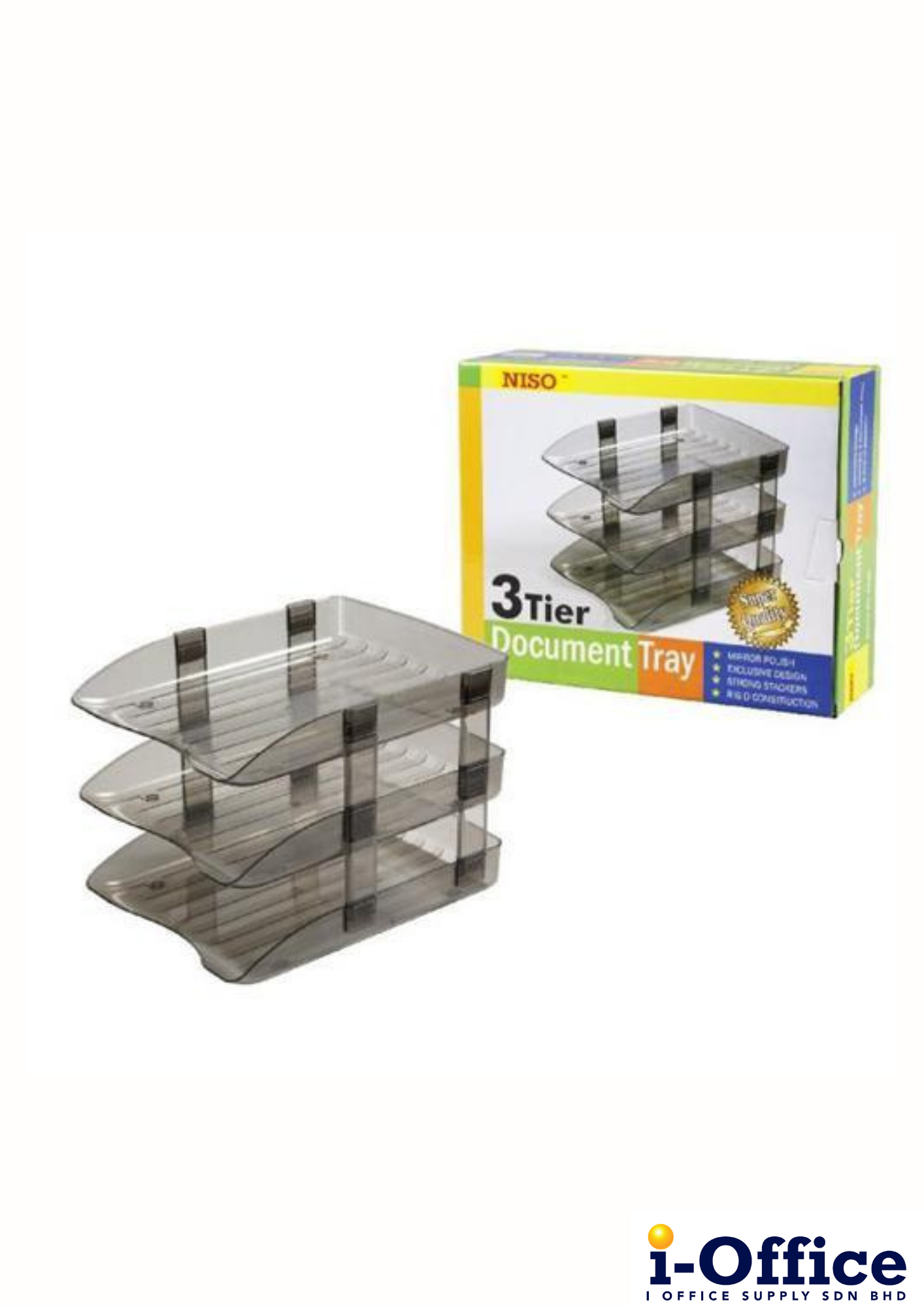 Niso 8230 Plastic Document Tray - 3-Tier