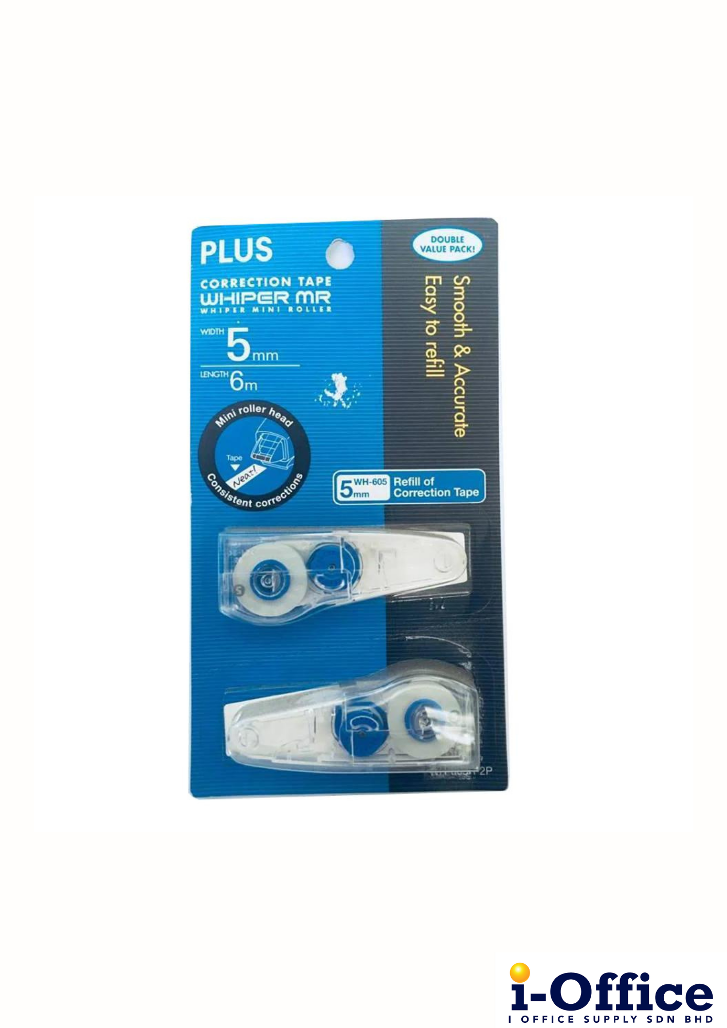 PLUS WH-605R Correction tape Refill - 5mm x 6m - 2pc