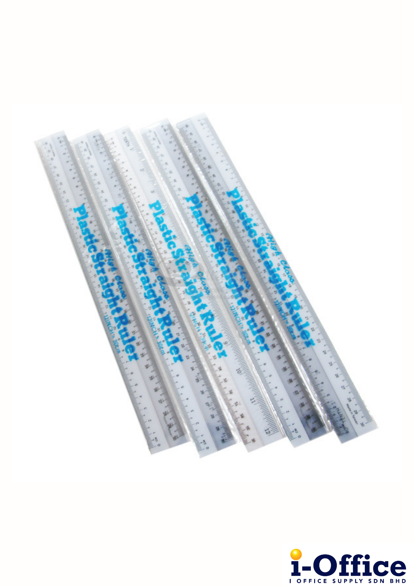 Plastic Straight Ruler - 12 Inch - 30cm