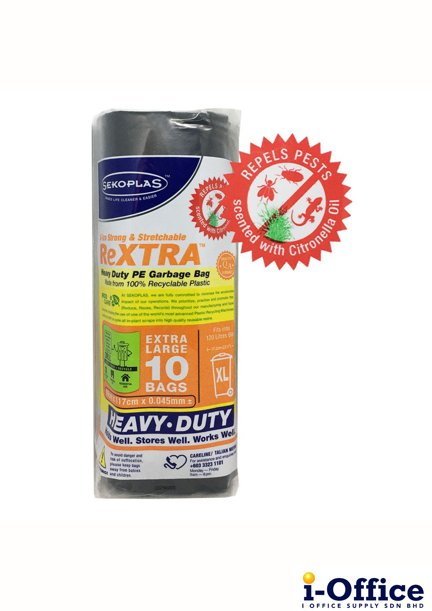 Sekoplas Rextra Heavy Duty PE Garbage Bag 89cm x 117cm x 0.045mm