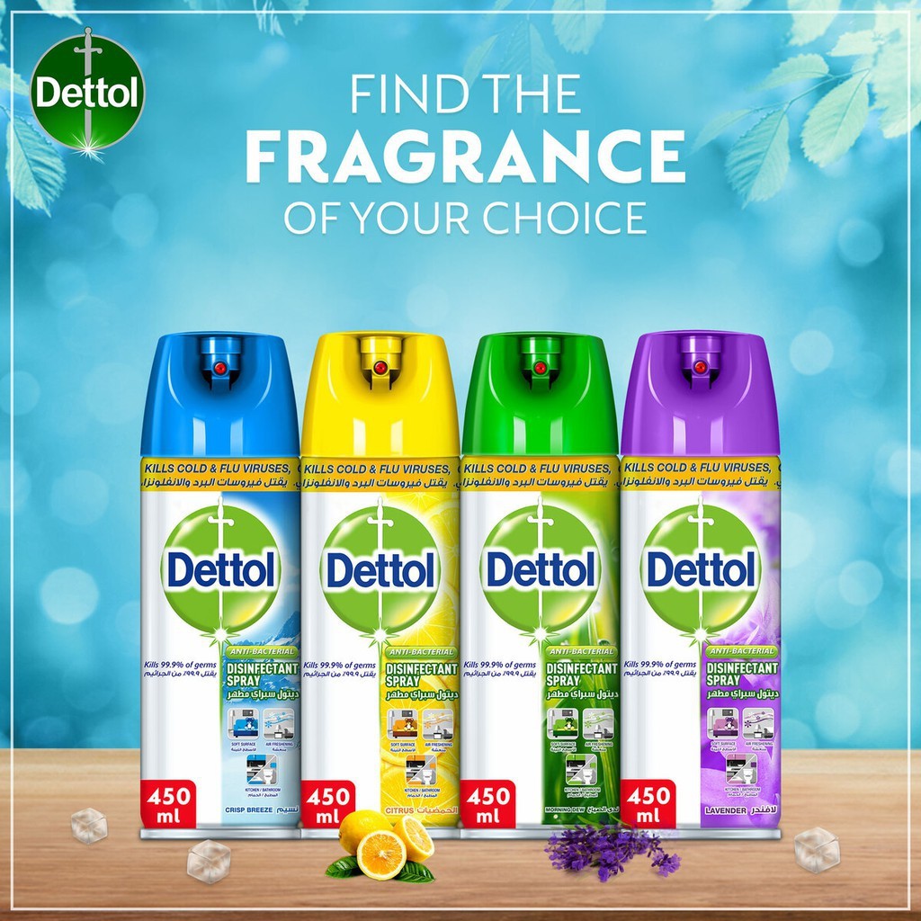 DETTOL Disinfectant Spray 450ml Morning Dew / Breeze / Lavendar / Lemon-Wholesale Office Stationery and Pantry Supply