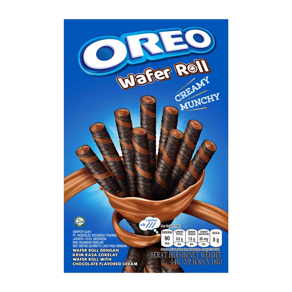 OREO Wafer Roll 54G Chocolate / Vanilla-Wholesale Office Stationery and Pantry Supply