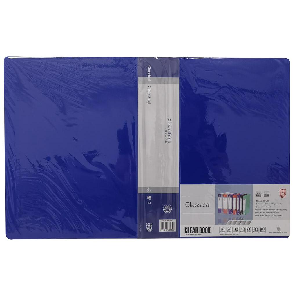 LION FILE NonRefill Clear Holder 40 Pages-Wholesale Office Stationery and Pantry Supply