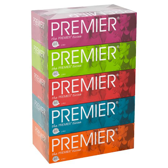 PREMIER FACIAL TISSUE 2PLY 5 X 90S