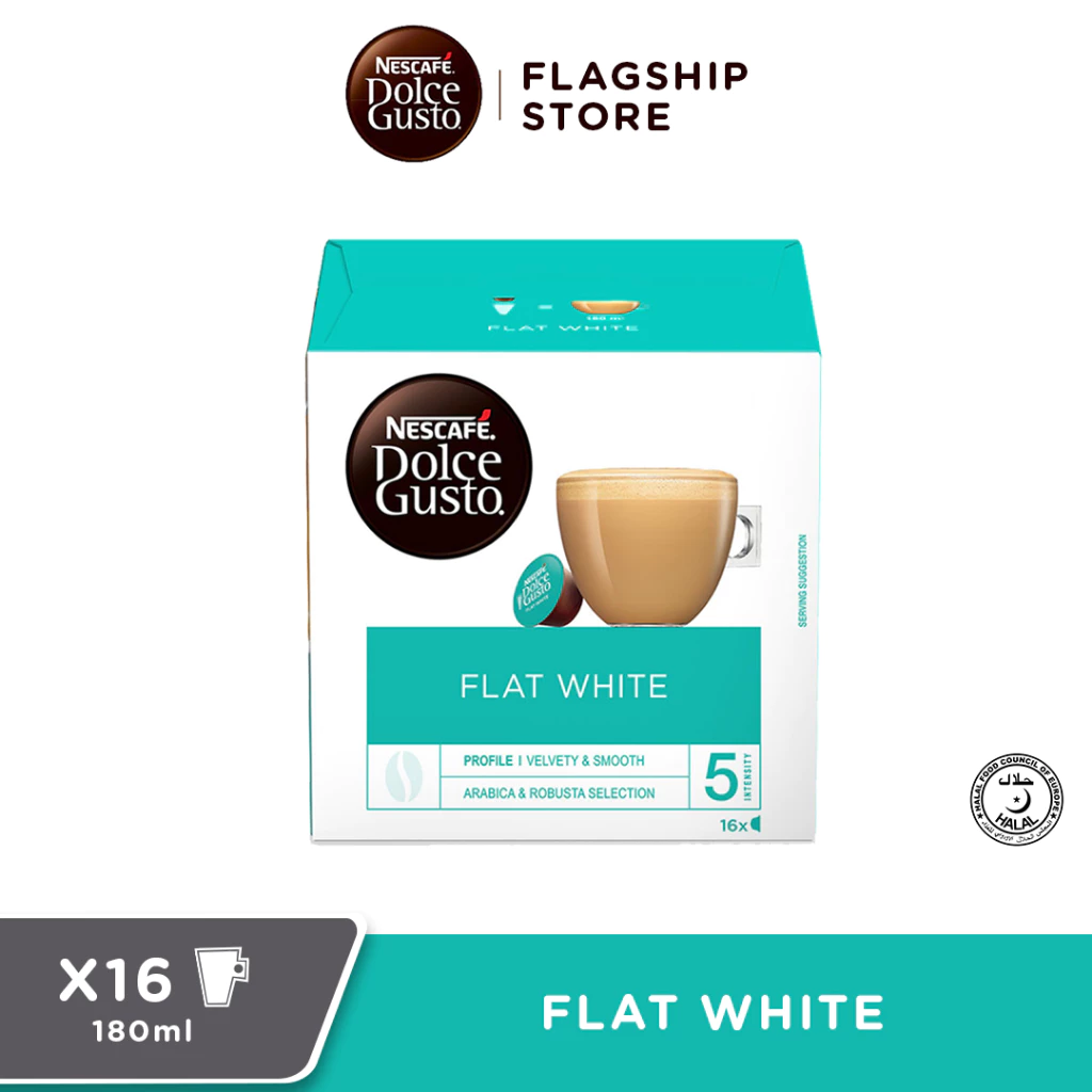 Nescafe Dolce Gusto Flat White Coffee Capsules 186.4g x 8s