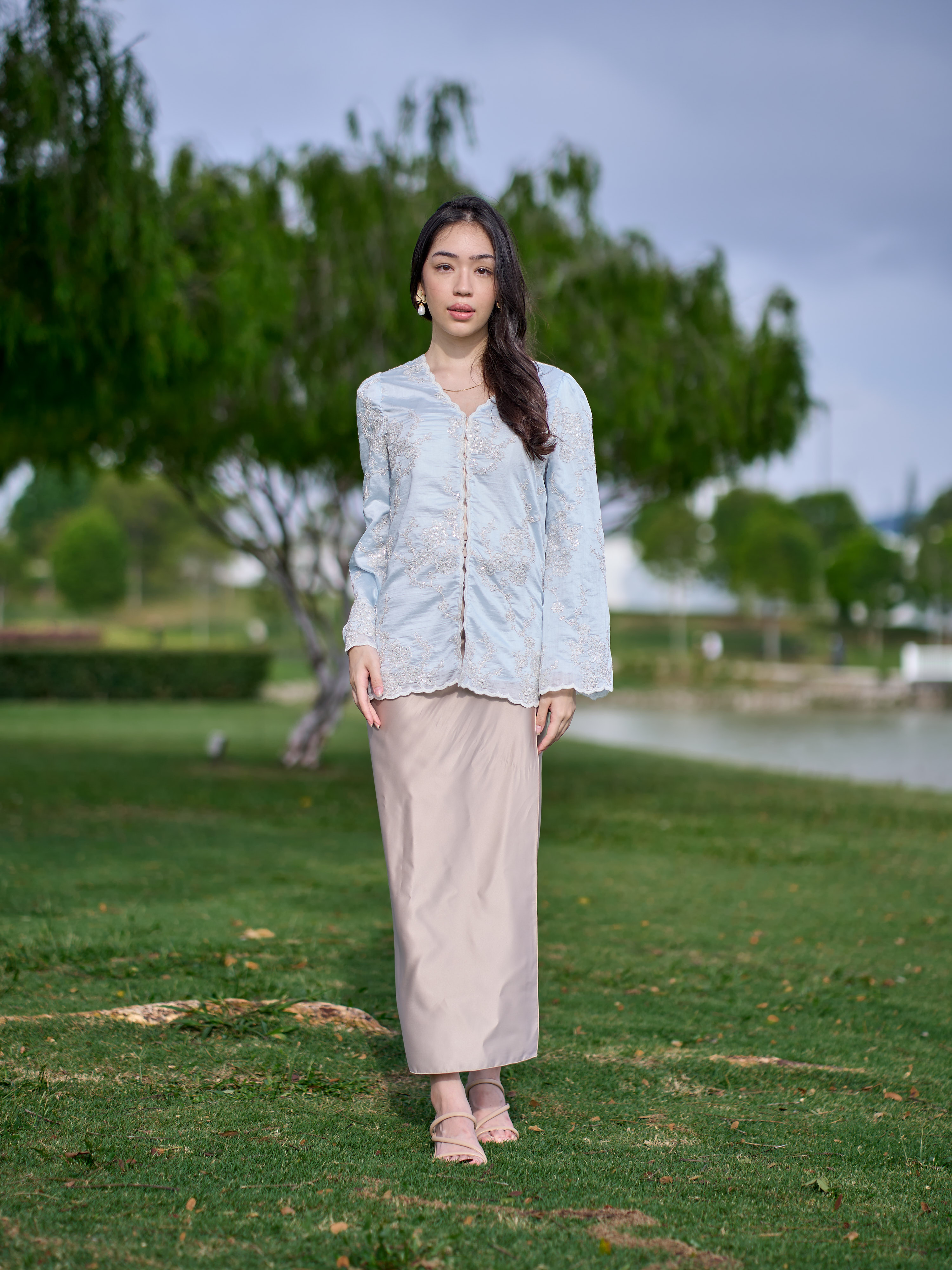 Ice Bloom Kebaya in Soft Blue