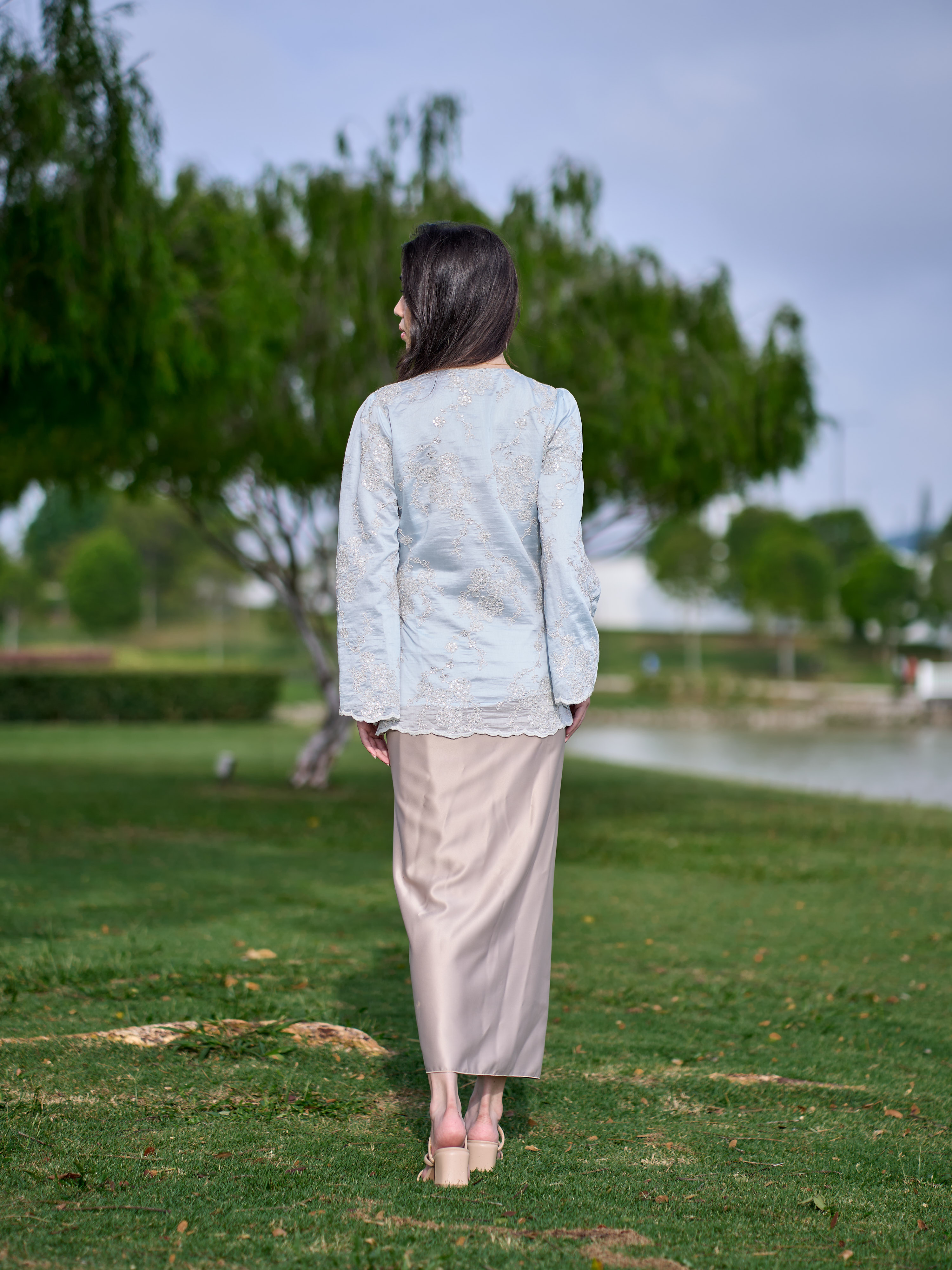 Ice Bloom Kebaya in Soft Blue