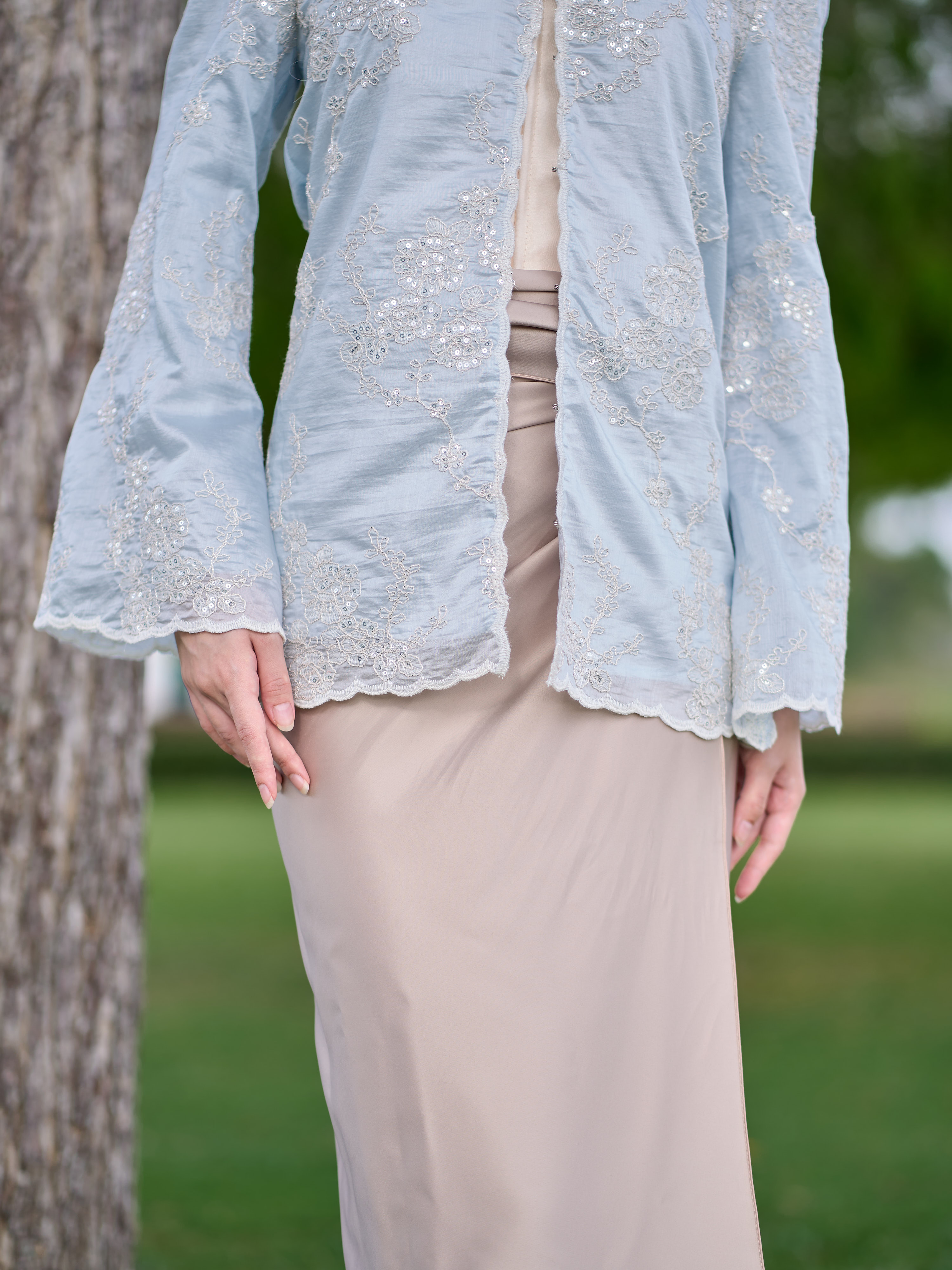 Ice Bloom Kebaya in Soft Blue