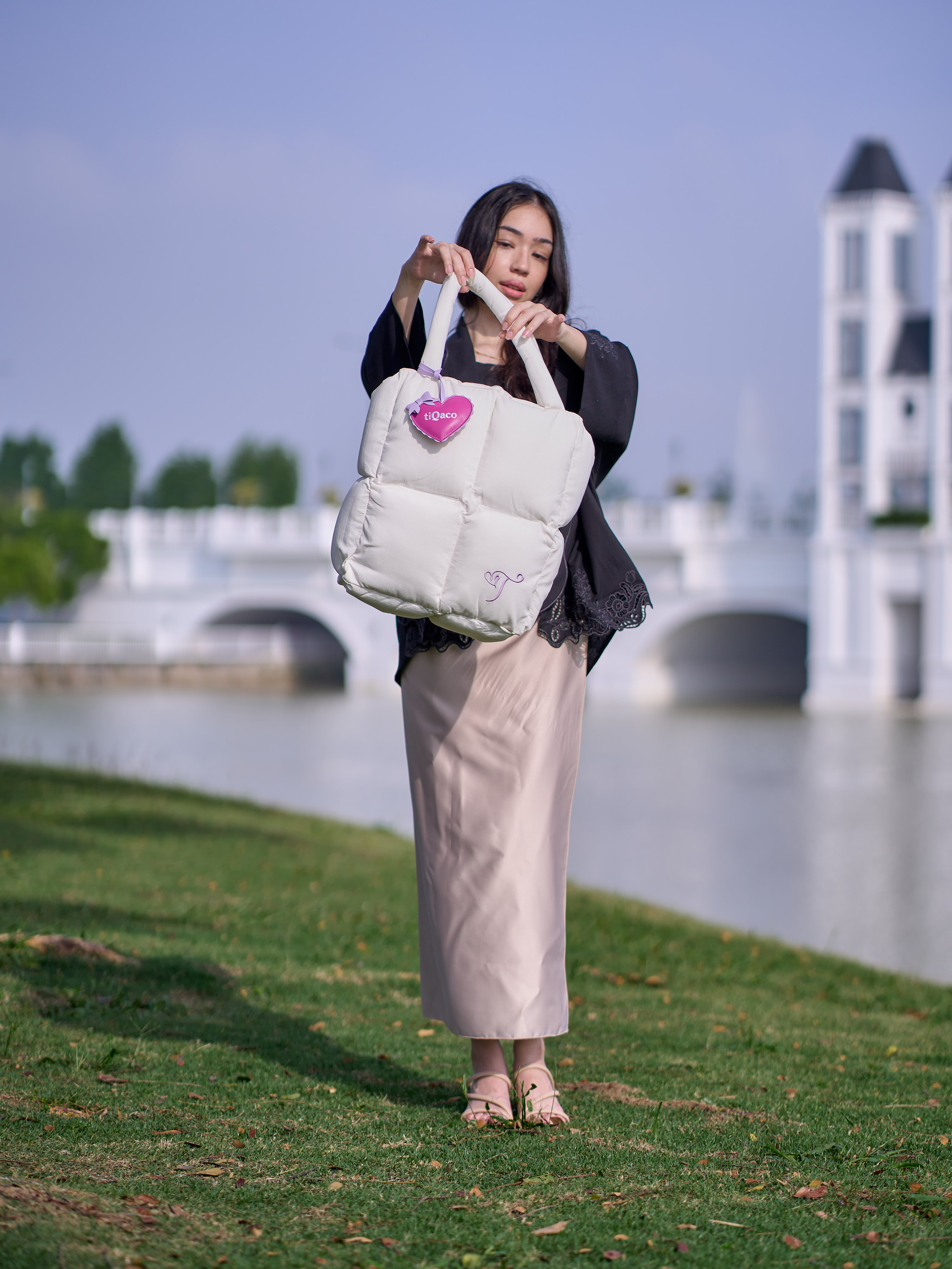 Marshmallow Bag with Heart-shaped Charm