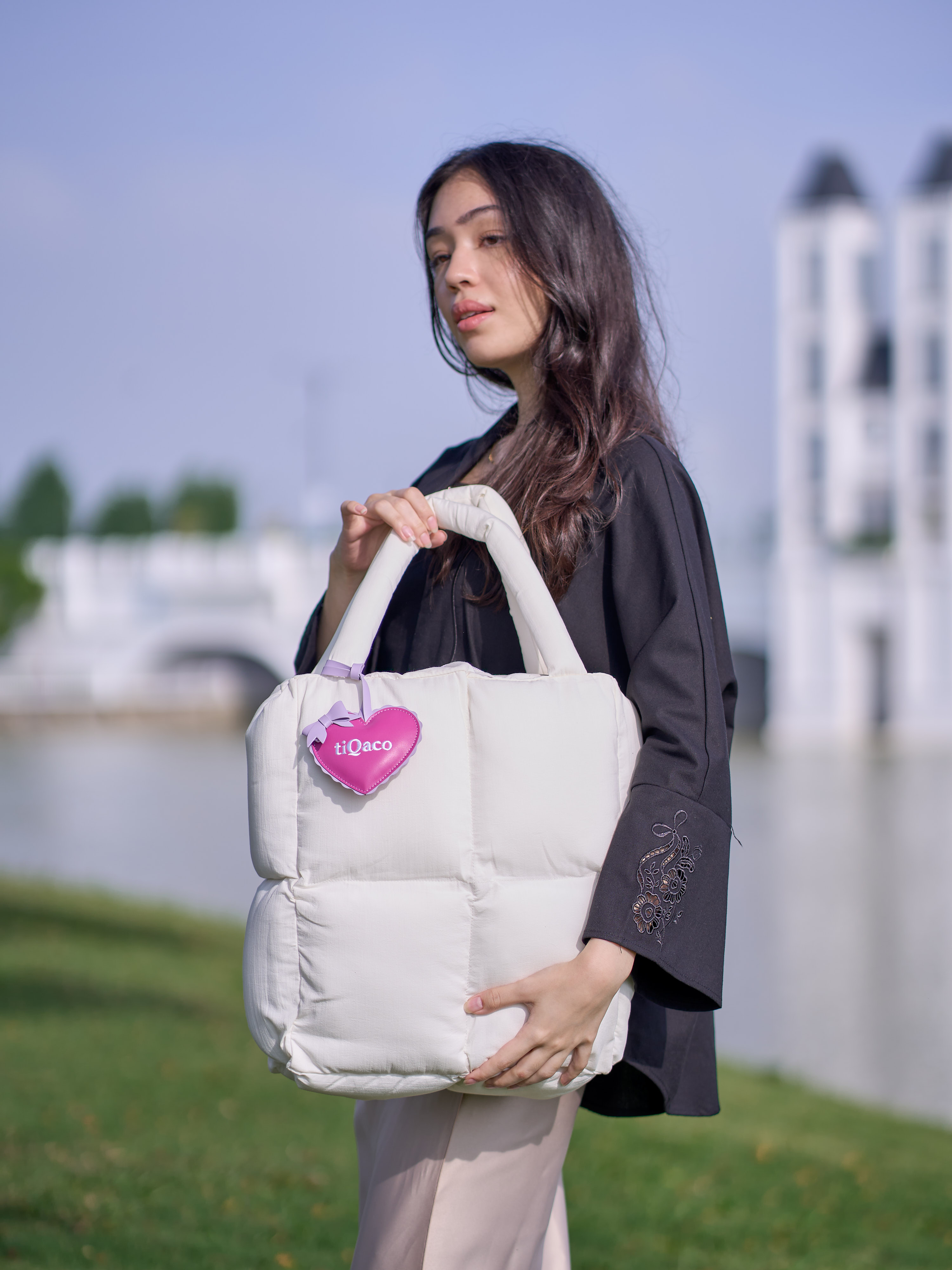 Marshmallow Bag with Heart-shaped Charm