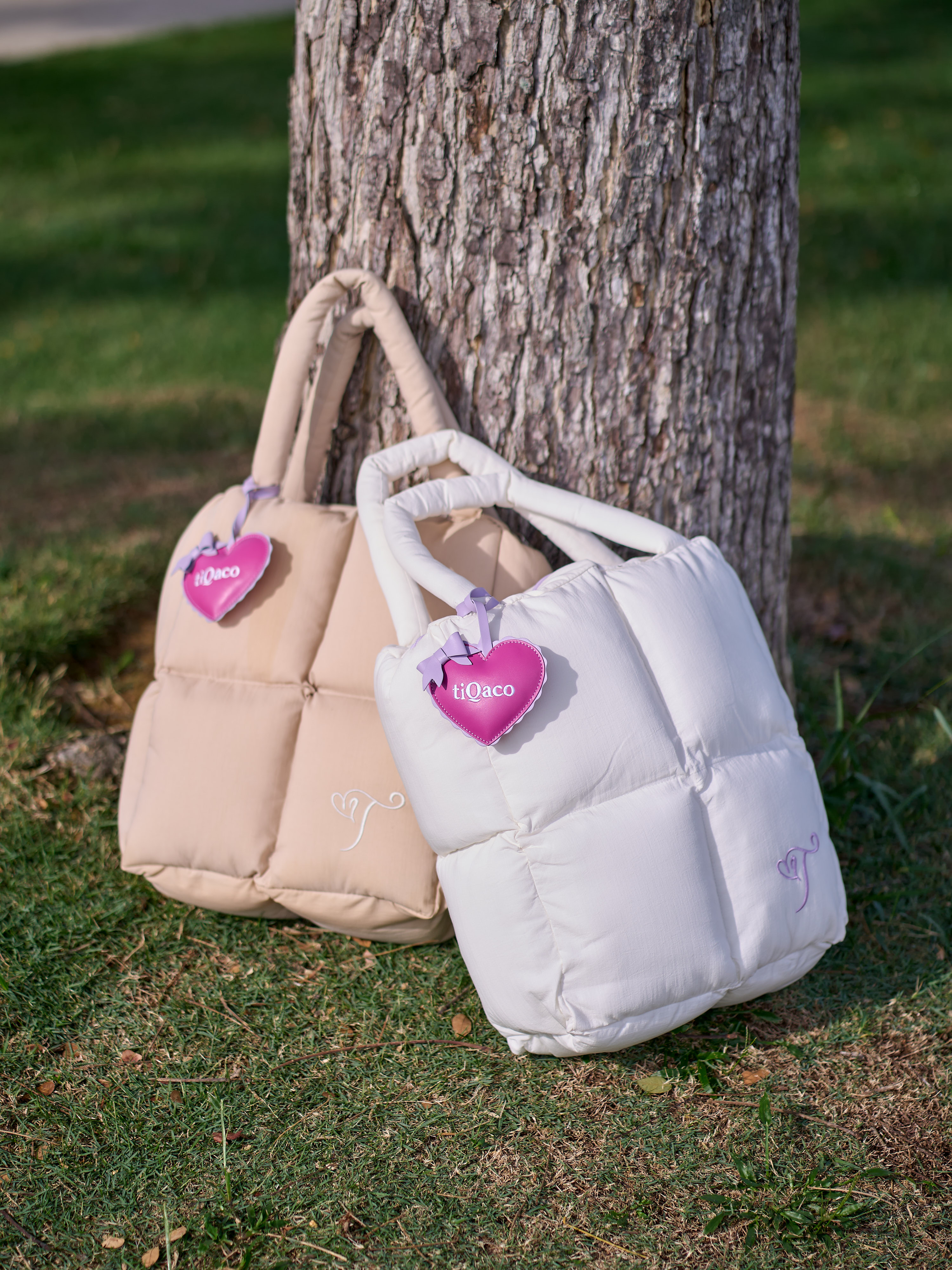 Marshmallow Bag with Heart-shaped Charm